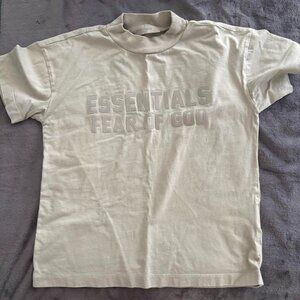 Essentials Women's Cream and White T-shirt